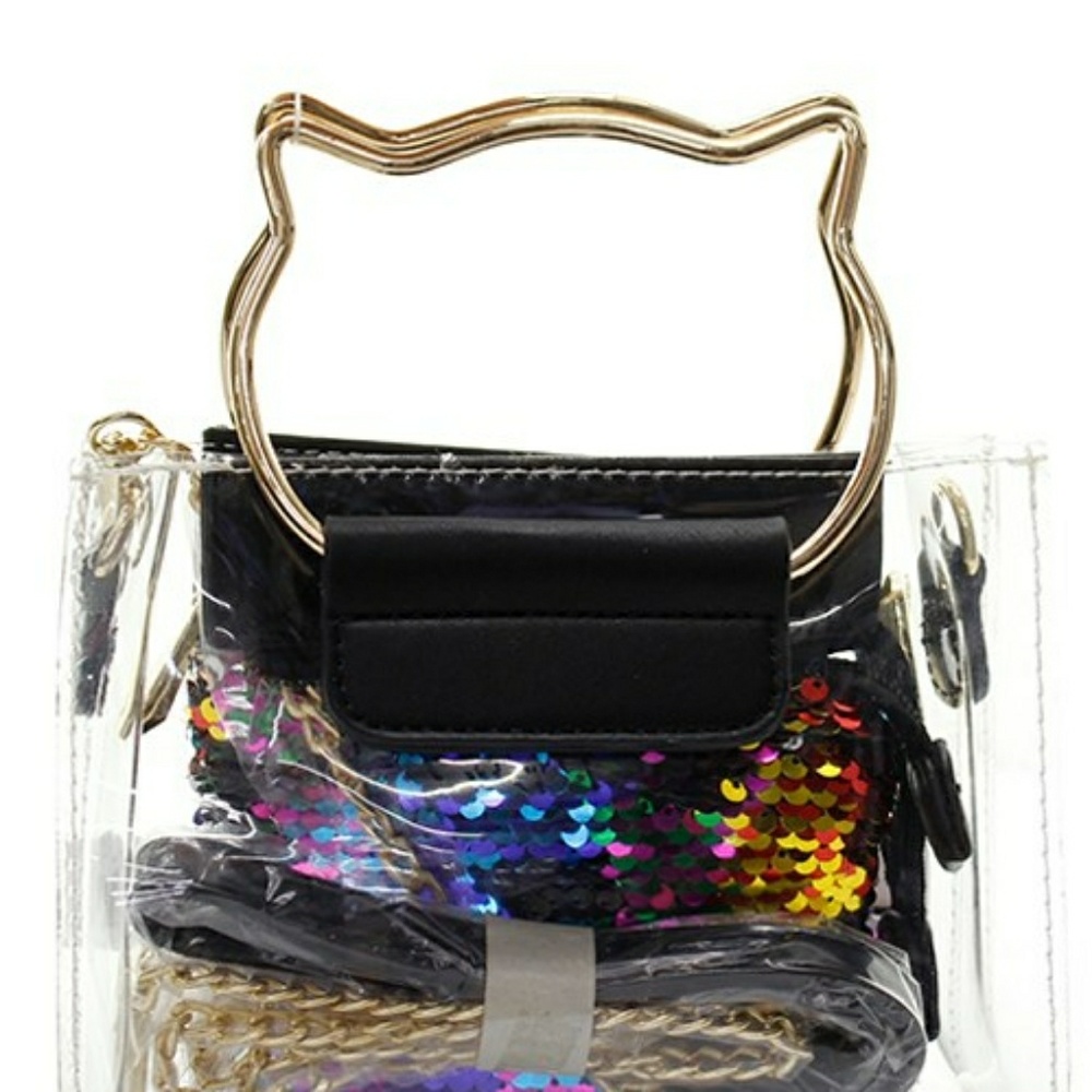 Clear mini Cat purse